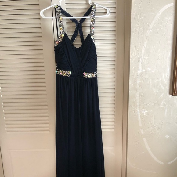 Dresses & Skirts - Navy Blue Rhinestone Special Occasion Dress
